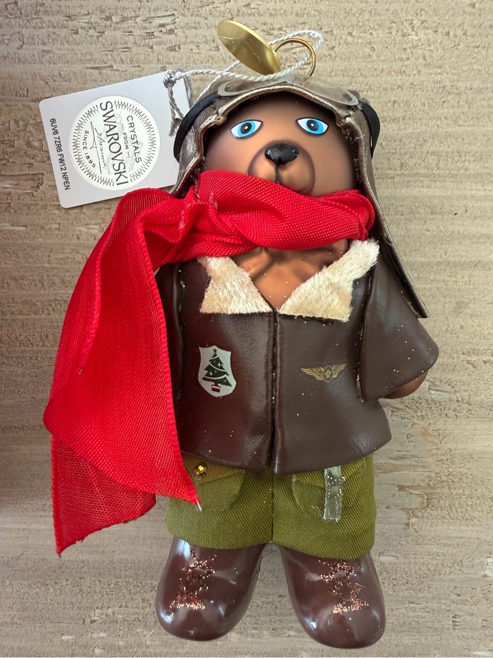 NIB 2015 JAY KING HSN CARES "PEACE & JOY AVIATION" PILOT BEAR ORNAMENT